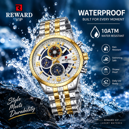 REWARD VIP RD81057M Luxury Original Men's Watch Antique Chronograph Waterproof |Best for VIP Persons