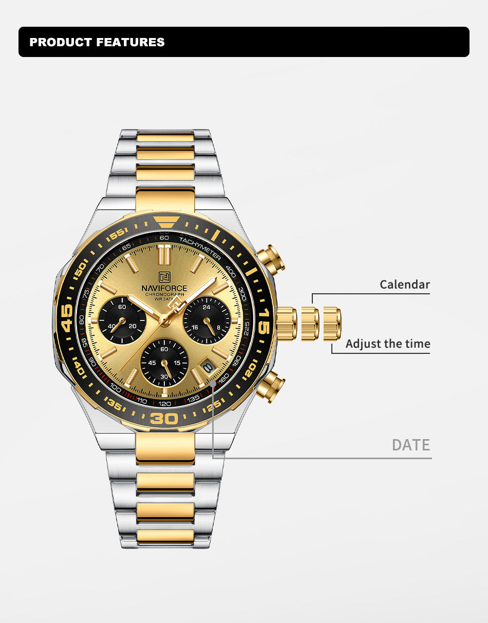 Men Watch NAVIFORCE NF8049 Business,Casual ,Waterproof |Perfect for Gifts