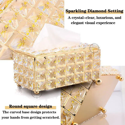 1pcs Clear Tissue Box Decorative Tissue Holder for Living Room Coffee Table Desktop Home Decor Organizer