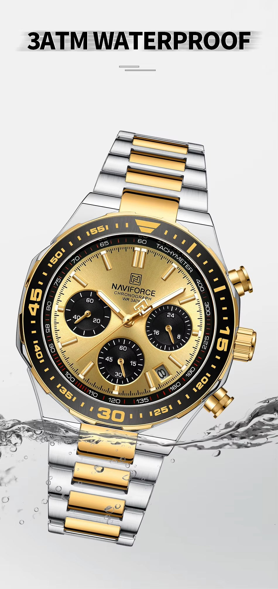 Men Watch NAVIFORCE NF8049 Business,Casual ,Waterproof |Perfect for Gifts